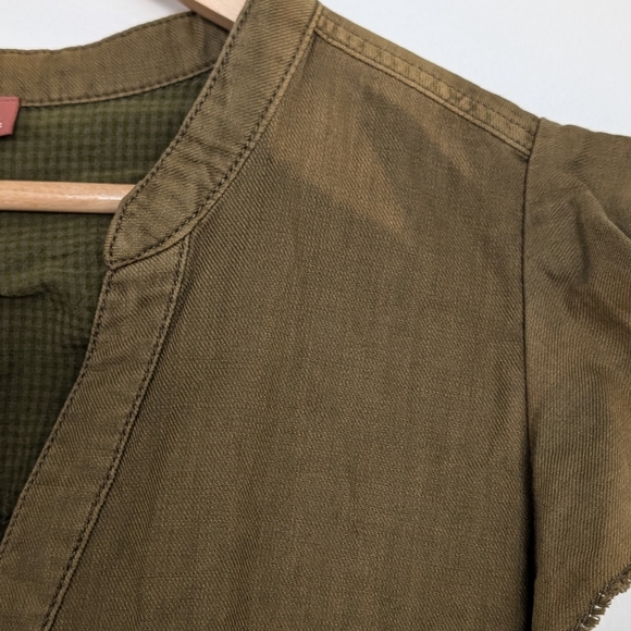 Anthropologie Pilcro Button Down Ruffle Dress in Green - Picture 14 of 15